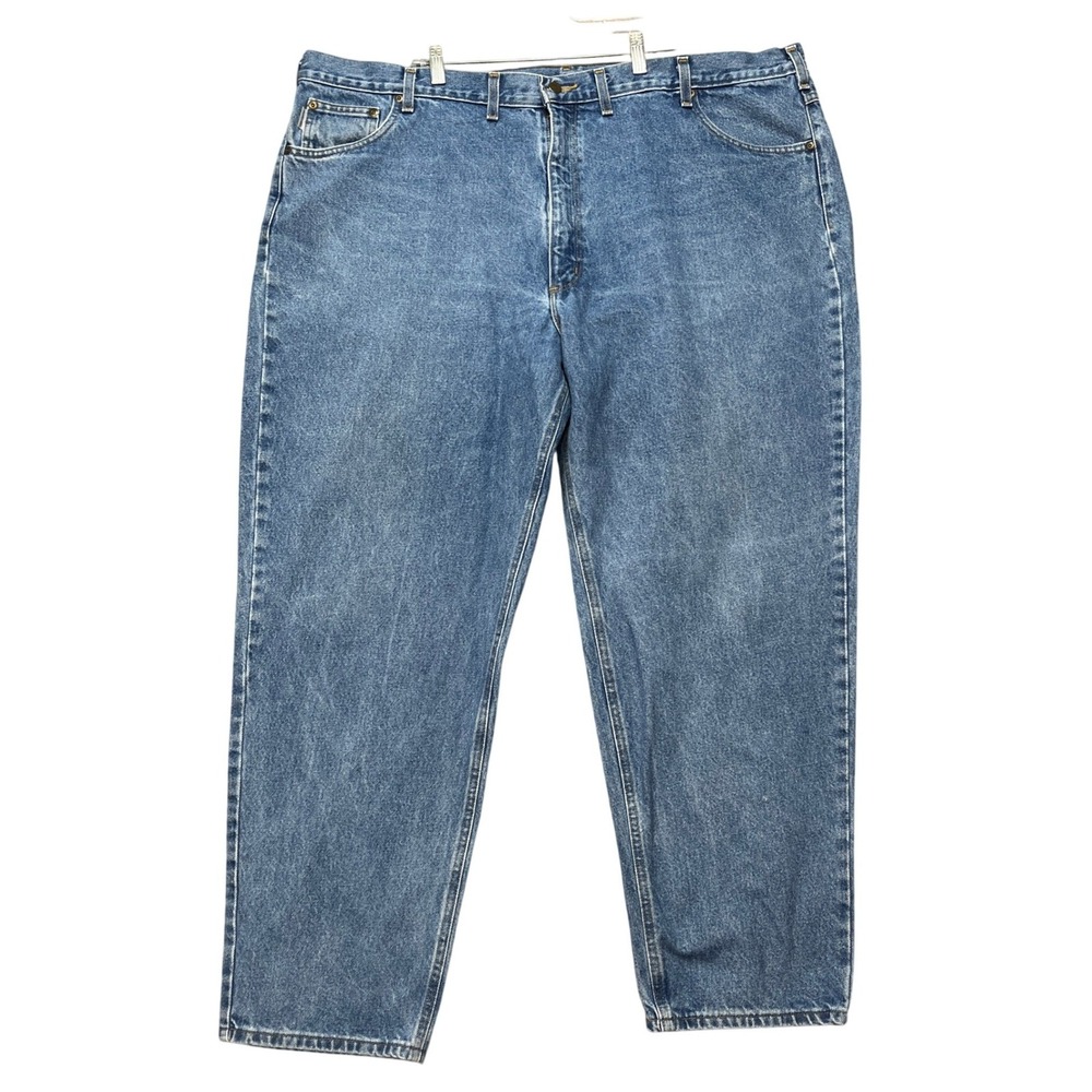 Carhartt Relaxed Fit Jeans Men 48x32 Medium Wash 5-Pocket Straight Leg Denim EUC